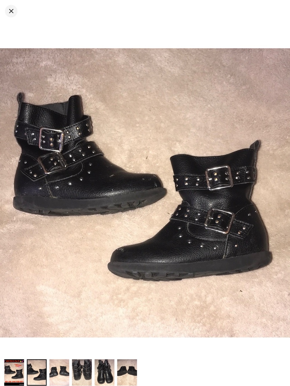 Next size 6 Black and silver Studded Buckle zip Boots